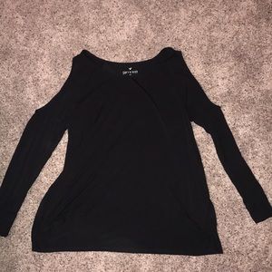 Black American eagle cold shoulder top